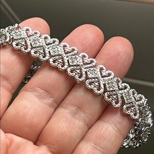 🖤 "DK CU" Marked Bracelet with Real Diamonds In Center Panel